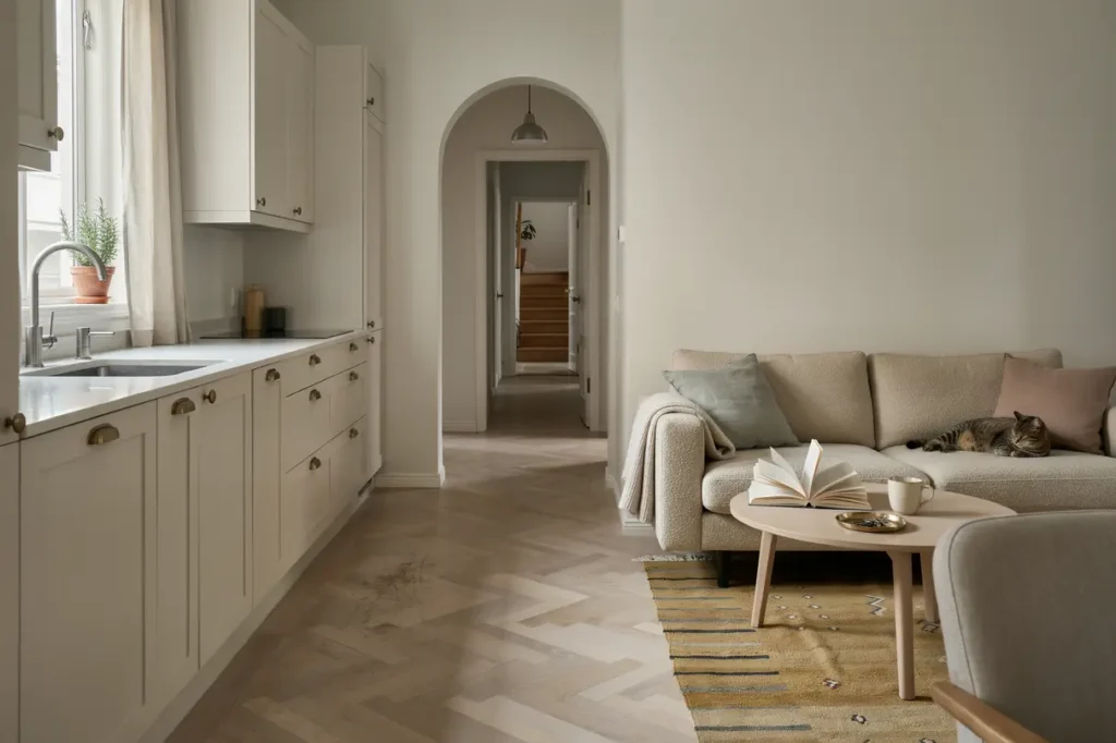 renovering av k k och vardagsrum i bostadshus i haga